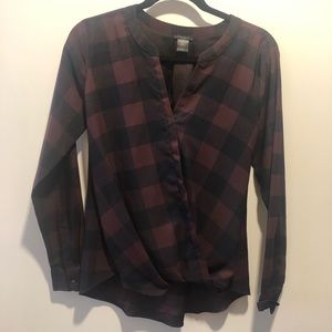 Ann Taylor Chiffon Blouse - Checkered Sz XS